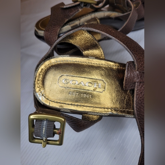 Coach Signature Print Jaime Platform Heels sz 10 - Picture 8 of 12